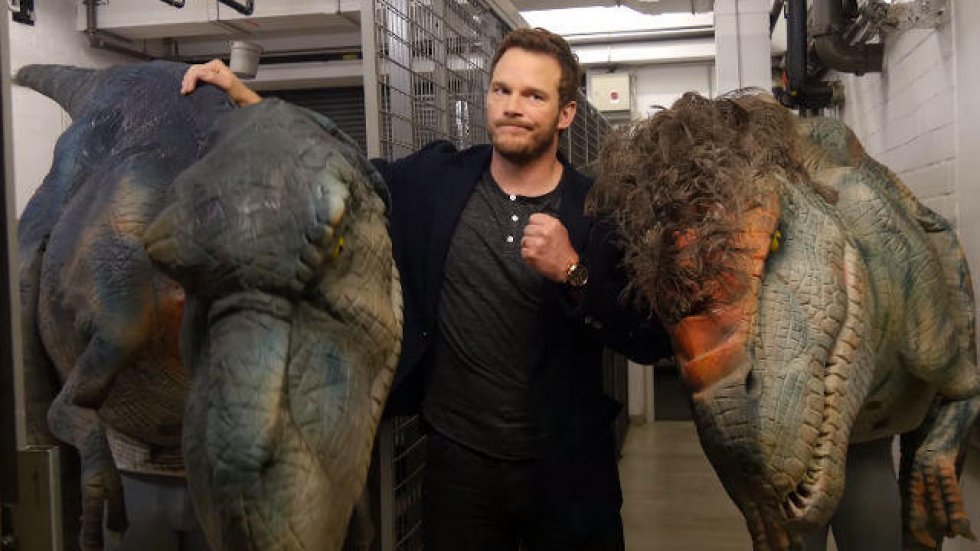 Chris Pratt bliver udsat for dinosaur prank, og det er fantastisk