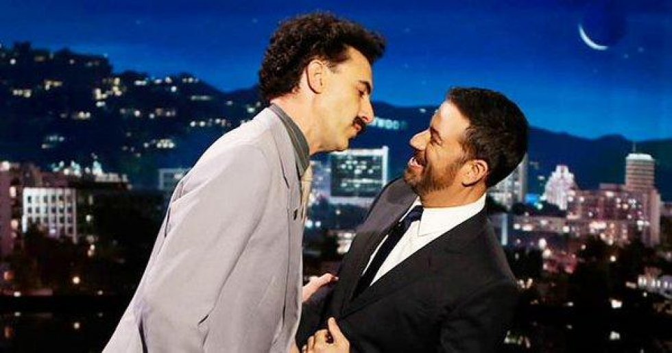 Borat besøgte Jimmy Kimmel i aftes