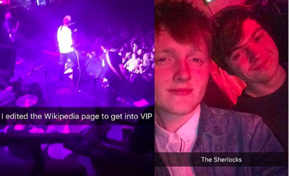 Genial teenager svindler sig ind til VIP-område under koncert ved hjælp af Wikipedia
