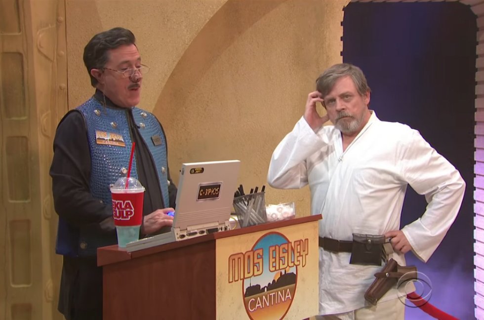 Mark Hamill og Stephen Colbert bygger bro mellem den klassiske og den nye Star Wars trilogi