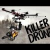 KILLERDRONE! Flying chainsaw - Fjernstyret drone med påmonteret motorsav. 