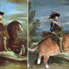 Berømte malerier forbedret med fed, rødhåret kat