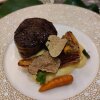 Turnedos med kartoffel, spæde grøntsager og trøffel (inden saucen). - Restaurant-anmeldelse: Restaurant Marchal på d'Angleterre