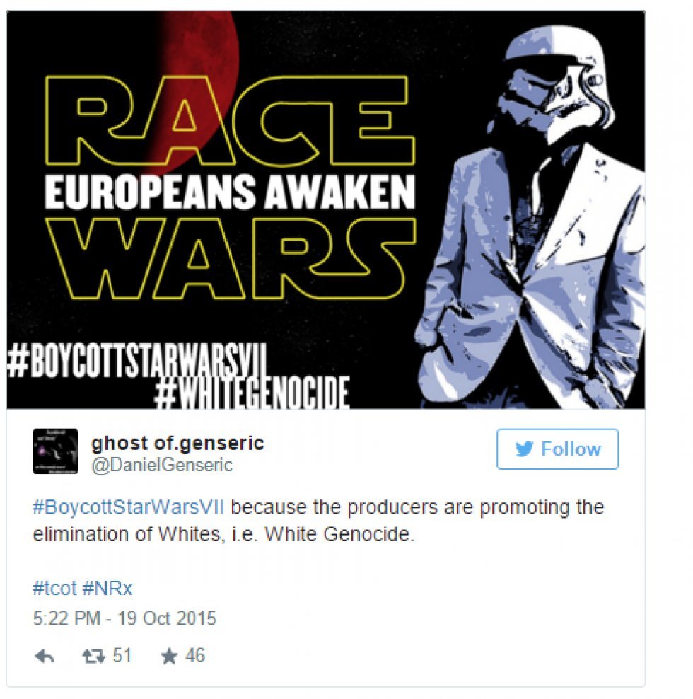 Visse folk boycotter Star Wars: The Force Awakens på grund af, at hovedpersonen er sort