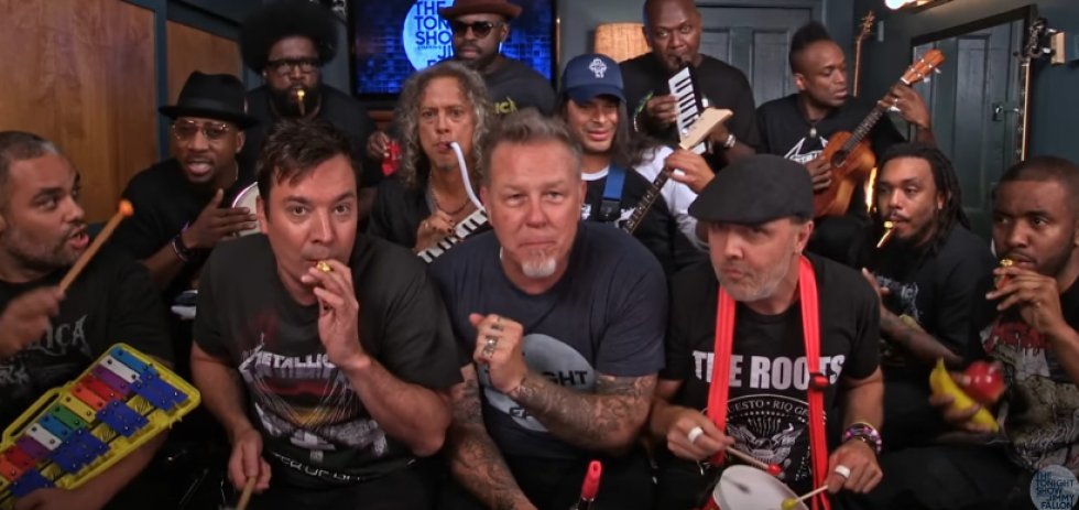 Metallica og Jimmy Fallon synger "Enter Sandman"