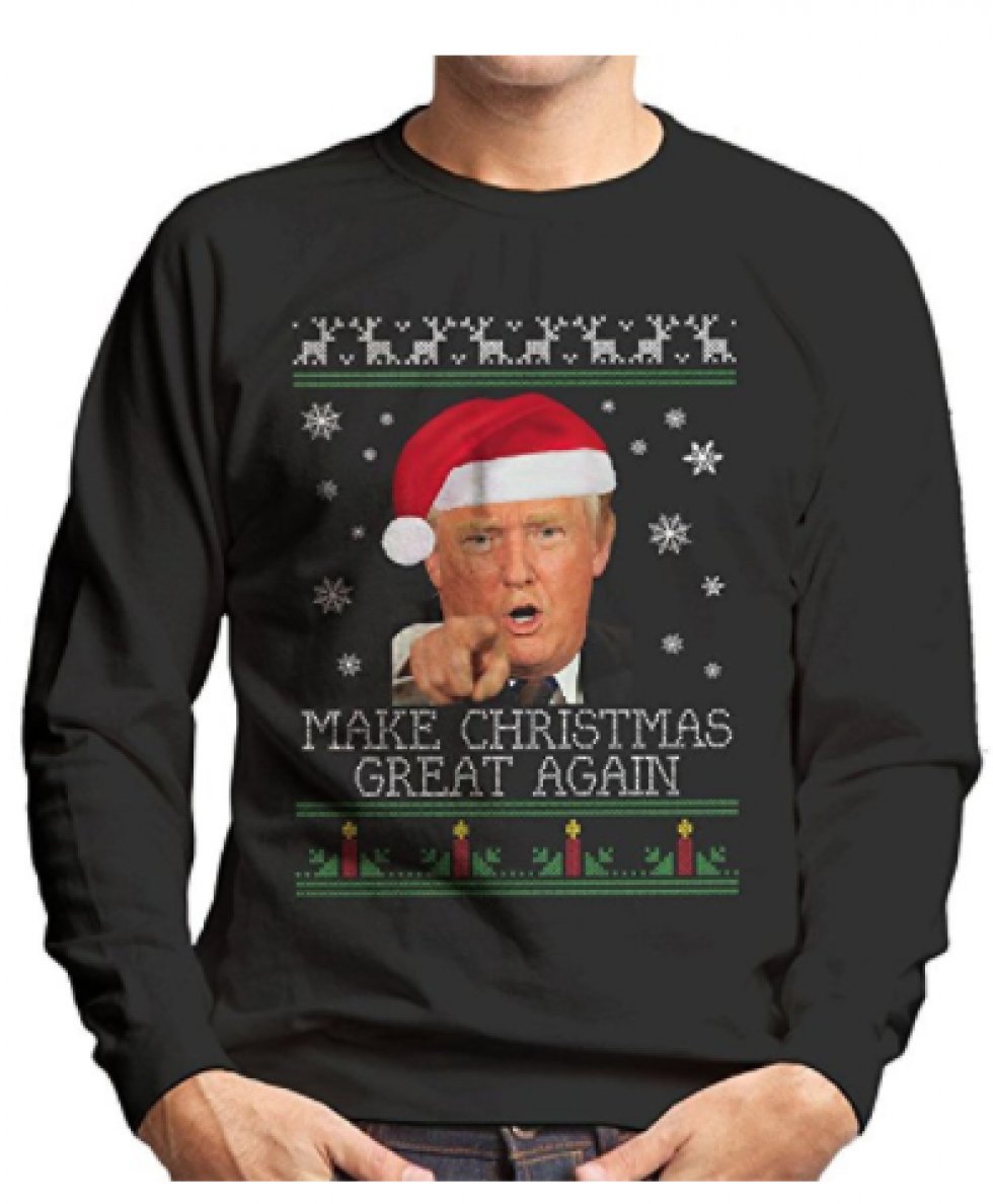 Julesweater - Donald Trump, 225 kroner.  - Klar til julefrokost: 25 (grimme) juletrøjer 