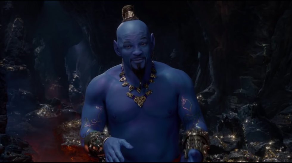 Ny Aladdin-trailer afslører Will Smith som den blå Genie