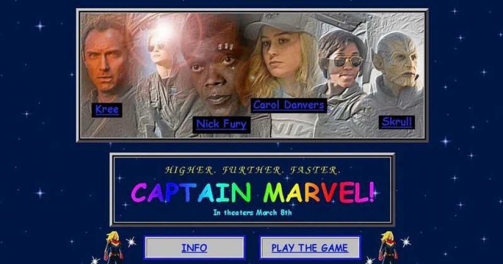 Marvel har skabt en fantastisk retro 90'er-hjemmeside til Captain Marvel