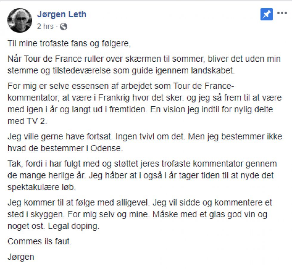 Jørgen Leth: Tour de France 2019 er uden Jørgen Leth