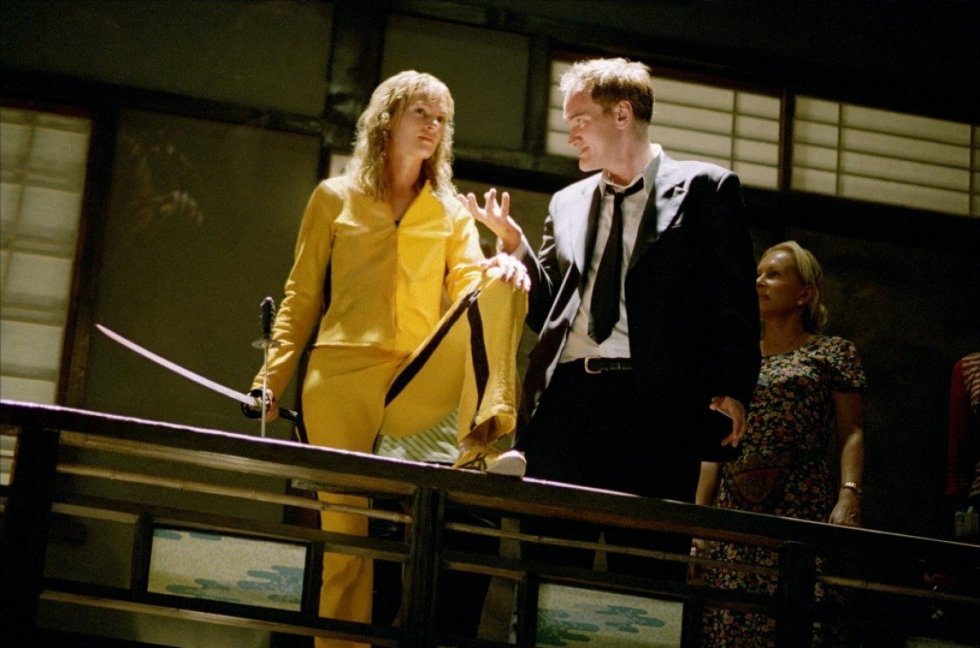 Tarantino og Uma Thurman under optagelserne til Kill Bill - The more you know: Tarantinos fod-fetish
