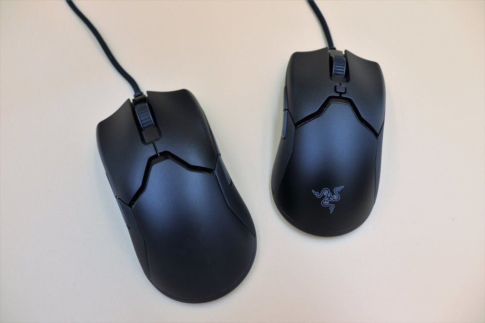 Venstre: Razer Viper - Højre: Razer Viper Mini - Test: Razer Viper Ambidextrous Gaming Mouse