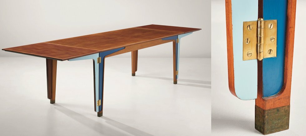 Finn Juhl - Unikt spisebord model FJ44 i cubansk mahogni. Solgt for £ 98.500 - Phillips Auctions - Dansk design: De gode gamle møbler er formuer værd på auktioner