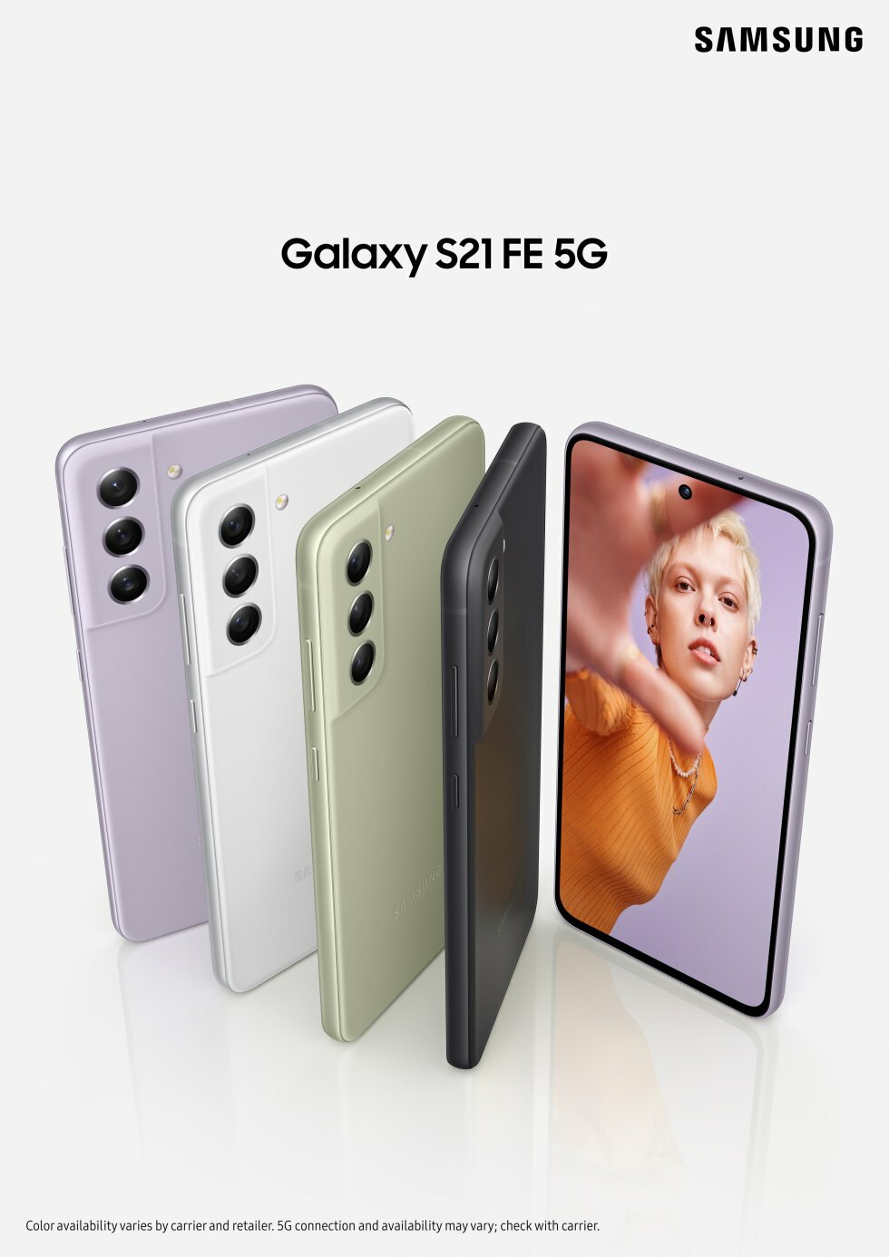 S21 FE kommer i fire afdæmpede farver - Foto: Samsung - Samsung Galaxy S21 FE: Flagskib for en stund?