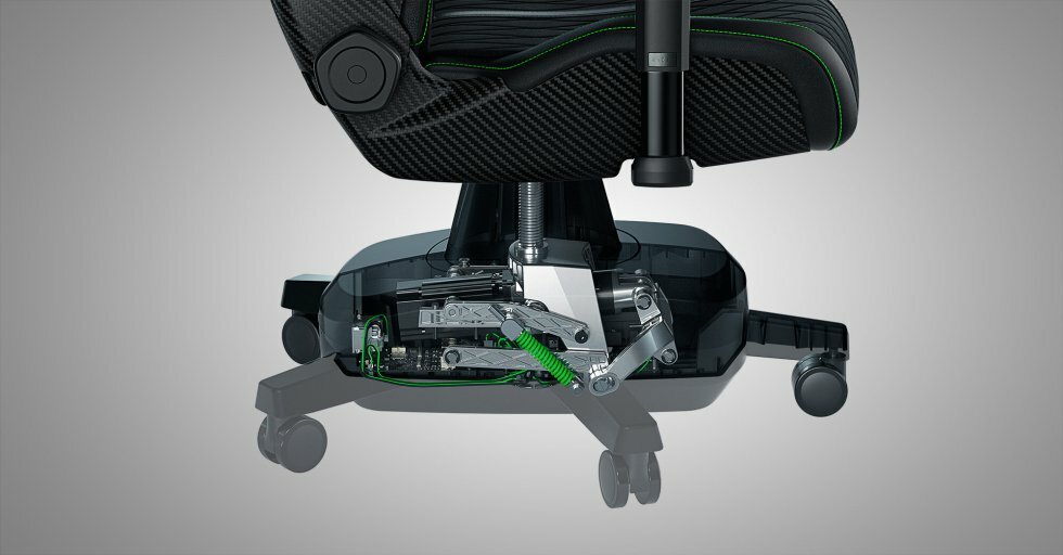 Razer Enki Pro HyperSense - Base med vibrationesmotor - Razers nye gamerstol har indbygget vibrationsmotor der kan berige din oplevelse foran skærmen