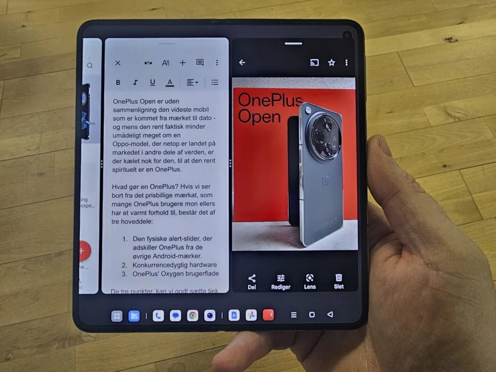 OnePlus Open multitasking fungerer vildt godt, og er en af den slags features, men selv skal prøve af, for helt at kunne værdsætte - Test: OnePlus Open