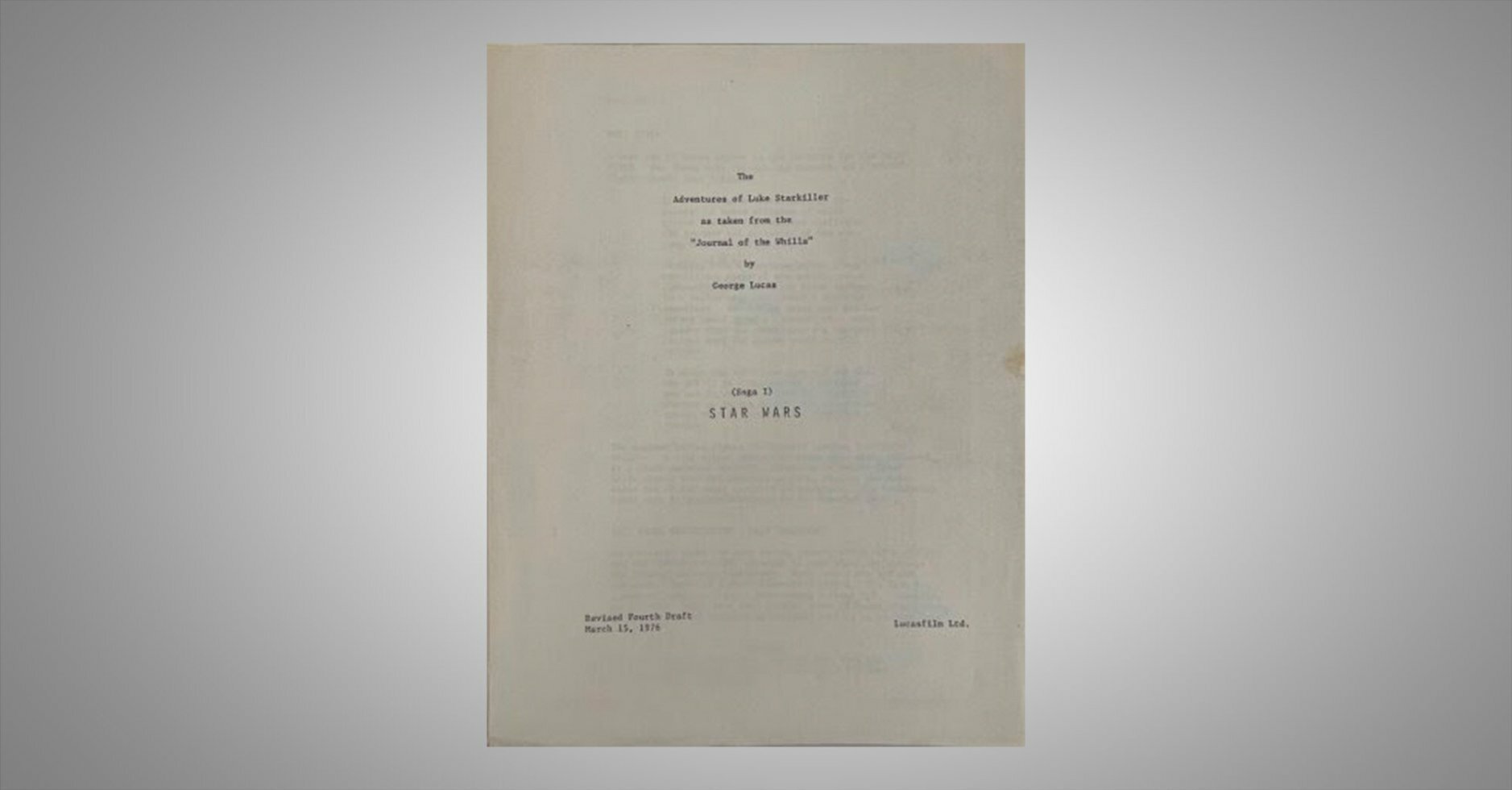 Harrison Fords originale Star Wars-manuskript fra 1976 er blevet solgt for en formue