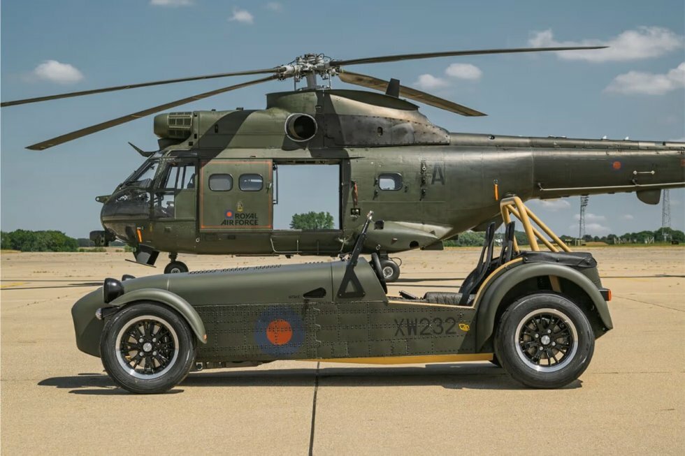 Unik Caterham Seven 360R er skabt ud fra dele af en nedlagt militær-helikopter