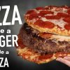 PIZZA INSIDE A BURGER INSIDE A PIZZA - Pizza i burger pakket ind i pizza: Fordi man kan