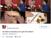 Vennepar faker date og frieri på fancy restaurant for at få gratis dessert 