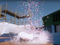 Hvordan ser det ud, når du smider vandballoner fra en kran?