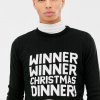 boohooMAN - Christmas Dinner Jumper Black, 188 kroner.  - Klar til julefrokost: 25 (grimme) juletrøjer 