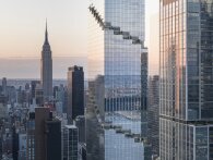 Et grønt bælte snor sig 66 etager op ad New Yorks nye 'Verdens bedste skyskraber' designet af Bjarke Ingels