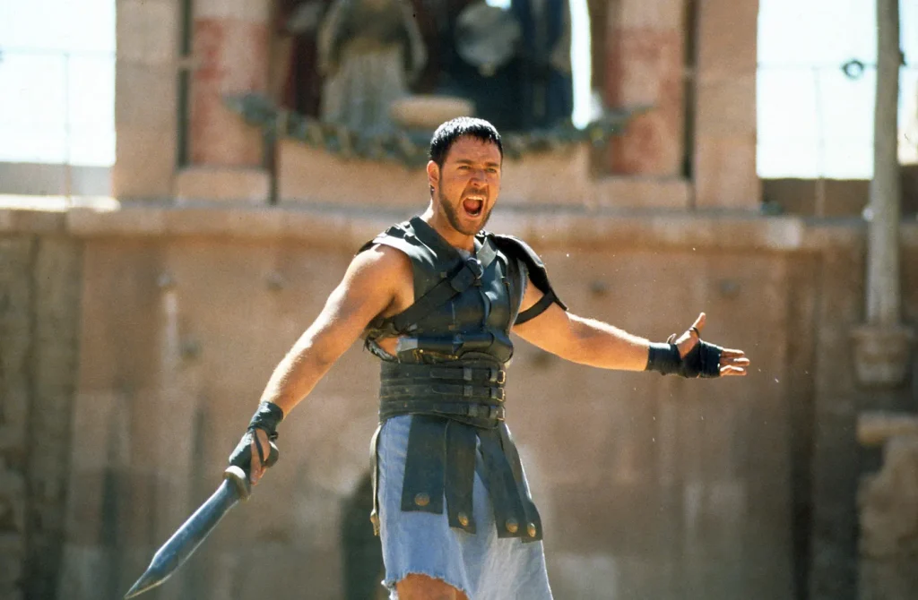 Russell Crowe as Maximus in Gladiator 20th Anniversary