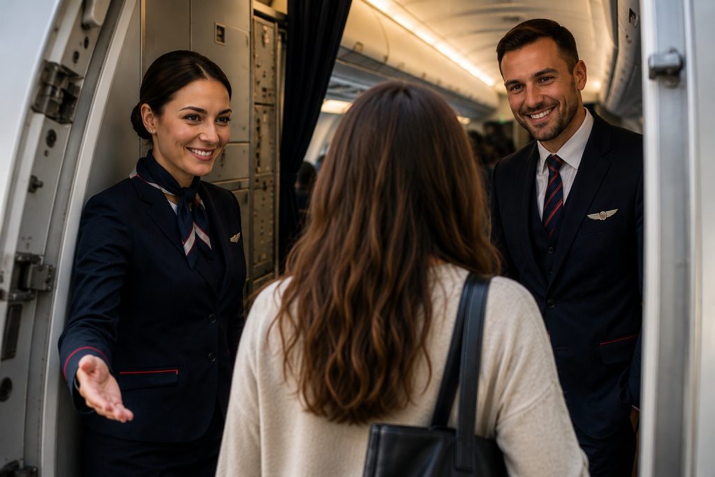 Derfor hilser kabinepersonalet altid på dig, når du træder ind i et fly