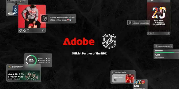 Adobe bliver NHL’s AI-partner – skal skabe mere personlige fanoplevelser